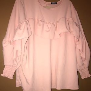 Pale Pink Ruffle Blouse